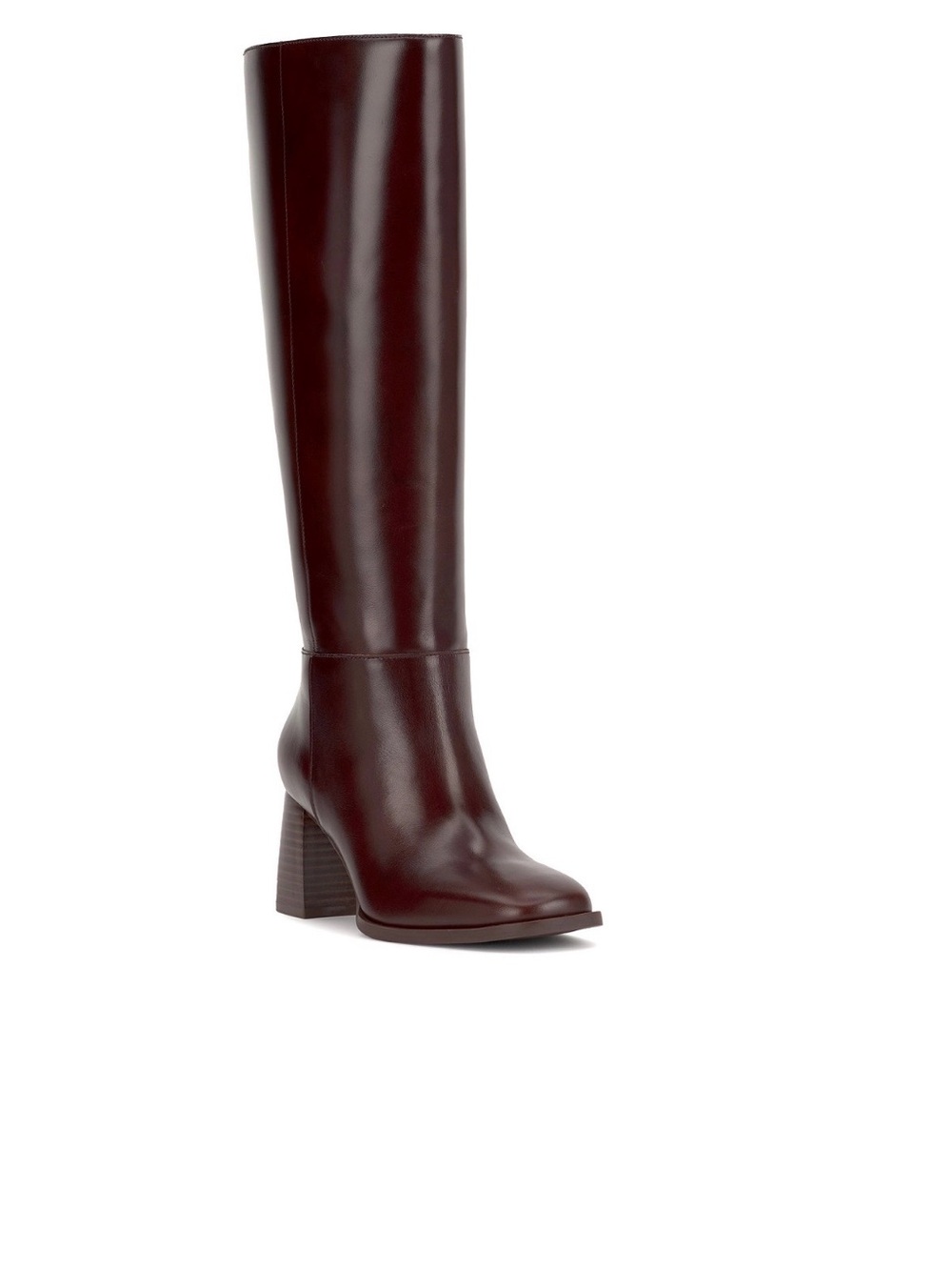 INC International Concepts Burgundy Knee-High Block Heel Boot - Wide Calf